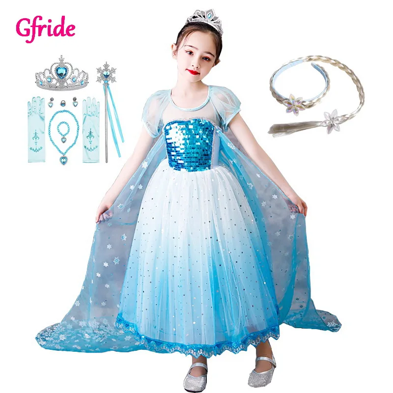 Нарядный костюм для детей платье с коротким рукавом буфами вечерние принцессы