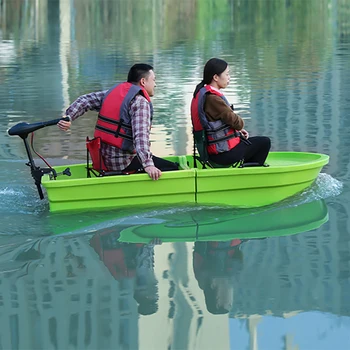 

2.2 meters Green PE Small Double Folding Boat Ship Segmented Portable Splicing Ship Plastic Ship Boat With Outboard Motor