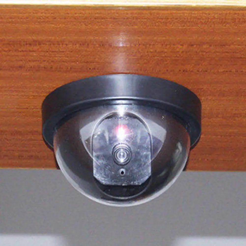 Крепится на стену имитация безопасности Dome Dummy камера поддельная камера с красным мигающим светодиодный освещение для помещений и улицы видеонаблюдение Безопасность