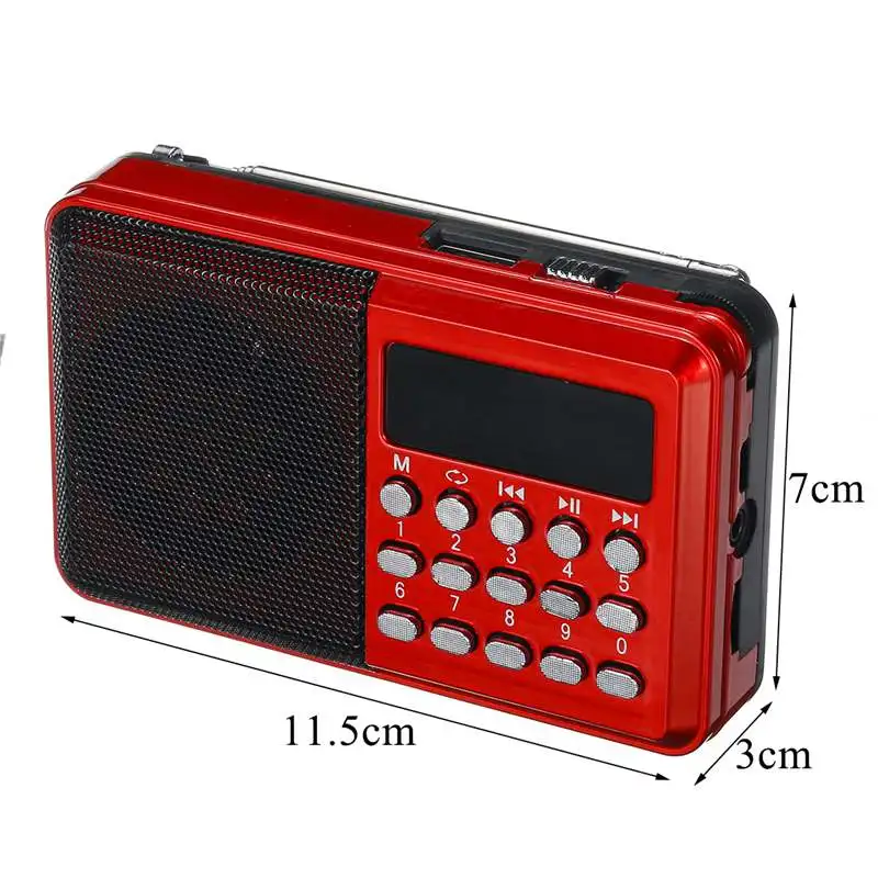 Горячая портативный радио Ручной цифровой FM usb TF MP3 плеер радио приемник DC 5 В 0.5A динамик usb зарядный кабель