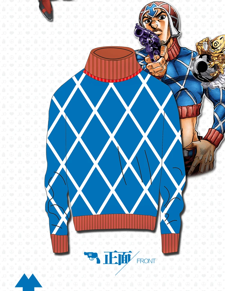 plus size costumes Japan Anime JoJo's Bizarre Adventure Cosplay Costumes Guido Mista Sweater Fashion Sexy Woolen Knitwear Tops Coat anime maid outfit