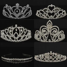 Свадебные аксессуары для волос головной убор корона невесты принцесса корона тиары из страз Серебряный головной убор для женщин модные украшения