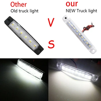 

White 9LED Car Bus Truck Side Marker Signal Parking Lights Lamp DC24V 20 Pcs/Set