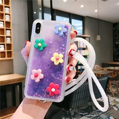 1 LaMaDiaa для samsung Galaxy S10 S9 S8 Plus S7edge Note9 8 10 чехол роскошный Алмазный цветной цветочный жидкий Блестящий блестящий чехол для телефона - Цвет: 1
