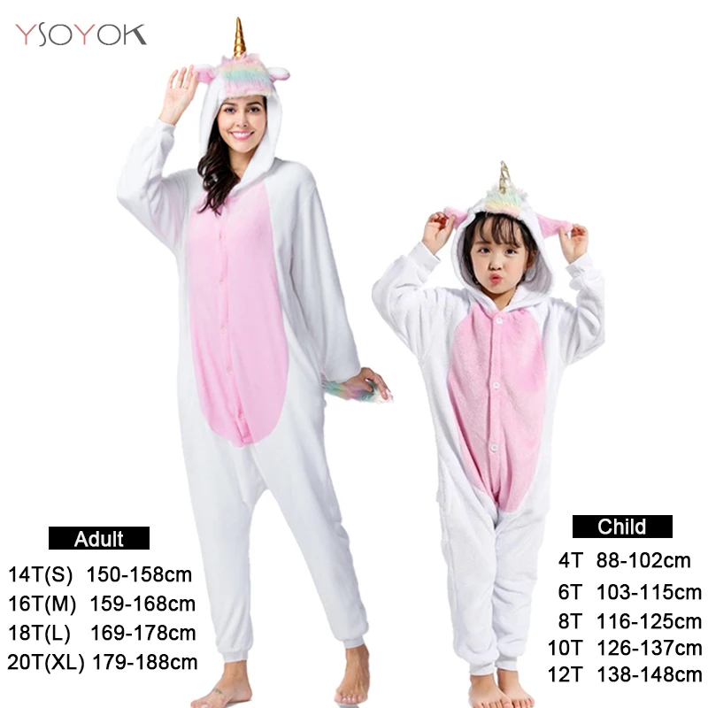 Golden Horn Unicorn Пижамы кигуруми с единорогом, детская одежда для сна для мальчиков и девочек, детские комбинезоны с животными, новая зимняя фланелевая теплая Домашняя одежда, От 4 до 12 лет - Цвет: Golden Horn Unicorn