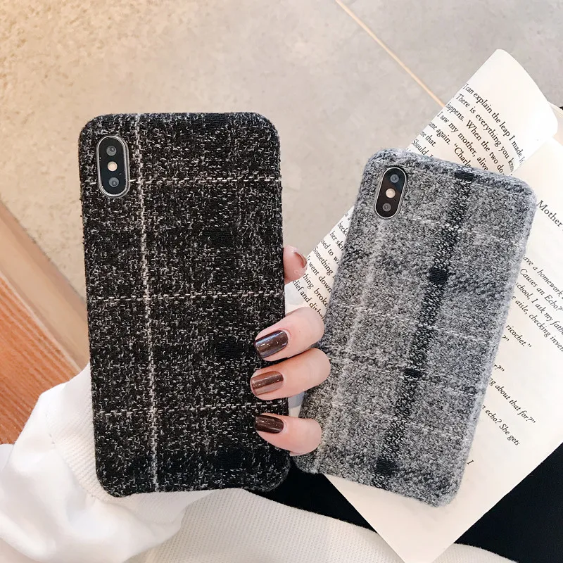 ORYKSZ Warm Corduroy Texture Phone Case For iphone 11 Pro Max 6 6S 7 8 Plus X XR XS Simple Suede Soft back shell cases |