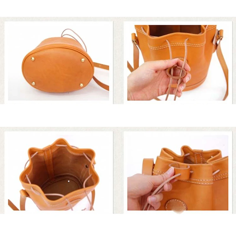 DIY leather craft bucket bag kraft paper stencil template pattern 500gsm leather sewing kit,leather craft template,sewing template