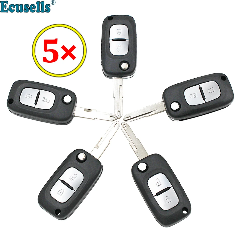 5 шт./партия корпус дистанционного ключа Fob 2 кнопки для Renault Duster Trafic Clio4 Master3 Logan Dokker 2013- HU137