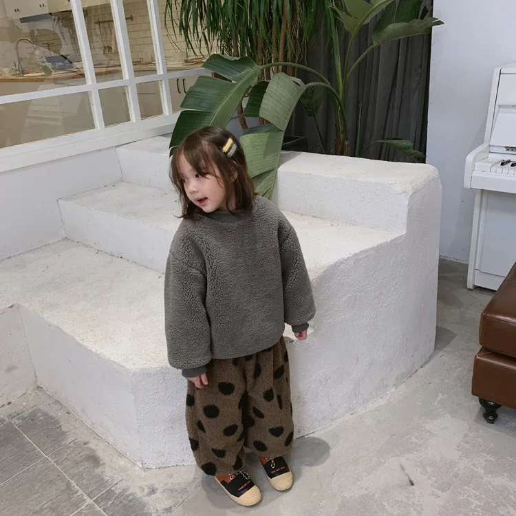 Tckids детская одежда, Настраиваемые 18 зимних стильных крашеных шаровары в горошек из плотного плюша и бархата в горошек
