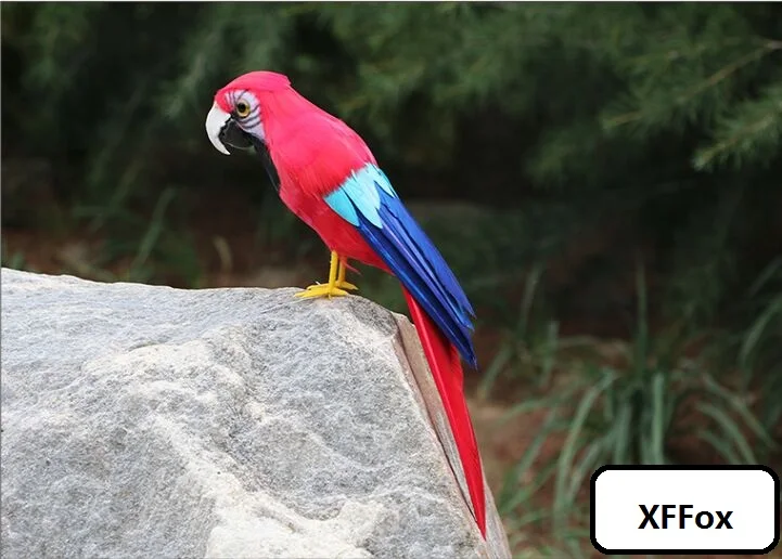 

new real life red&blue parrot model foam&feather cute simulation parrot bird gift about 30cm xf2518