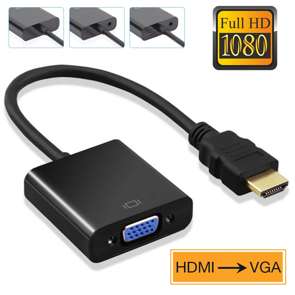 1 шт. HDMI в VGA конвертер Кабель адаптер 1080P цифро аналоговый для HDTV ПК ноутбук