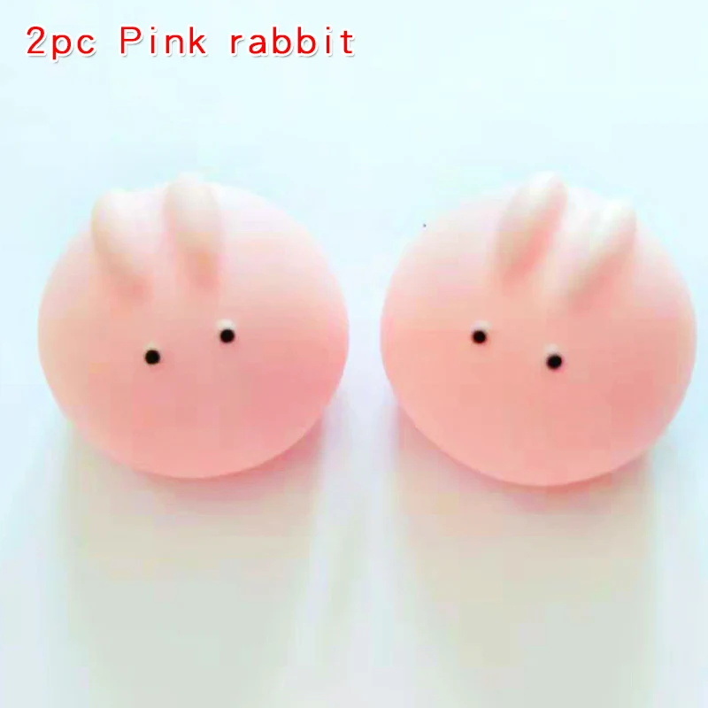 2pc Pink rabbit 2 шт./10 шт. милая розовая свинка антистрессовая игрушка креативный Забавный детский подарок украшение дома стресс сжимаются Мультяшные мягкие животные сжимаются игрушки - Цвет: 2pc Pink rabbit