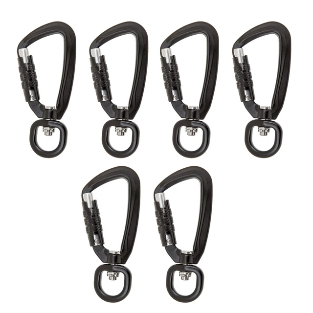 US $21.86 6pcs Heavy Duty 360º Swivel Rotating Self Auto Locking Carabiner Outdoor Camping Hiking Hanging Key