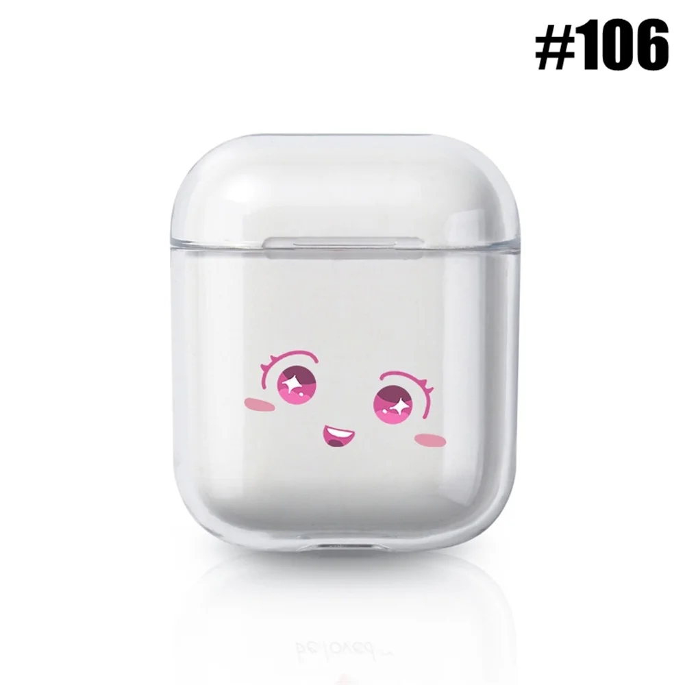 106 1 шт милый мультяшный DIY Прозрачный Жесткий PC чехол для наушников, беспроводной защитный чехол для наушников, зарядная коробка для Apple для Airpods - Цвет: 106