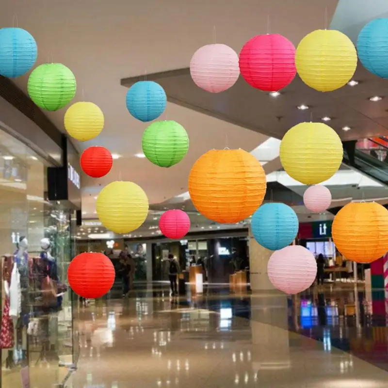 8 inch Round Chinese Paper Lantern Unique DIY Paper Lamp Wedding Decor Party Supplies Home Festival Celebrations Accessories