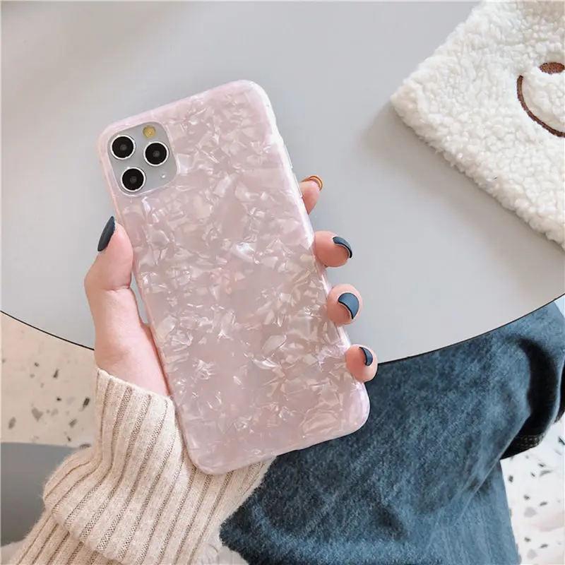 Glitter Dream Shell Pattern Case For iPhone 12 11 13 Pro Max XR XS Max X 8 7 Plus Soft IMD Silicone Cover For iPhone 11 12 Pro iphone 13 pro max clear case