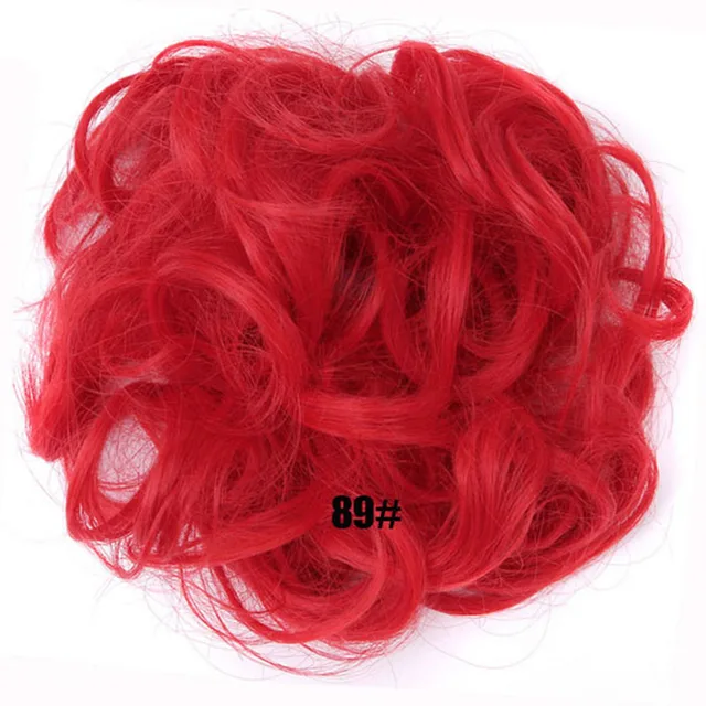 Jeedou Messy Chignon Donut Hair Bun Pad Elastic Hair Rope Rubber Band Synthetic Hairpiece Gary Brown Color 89