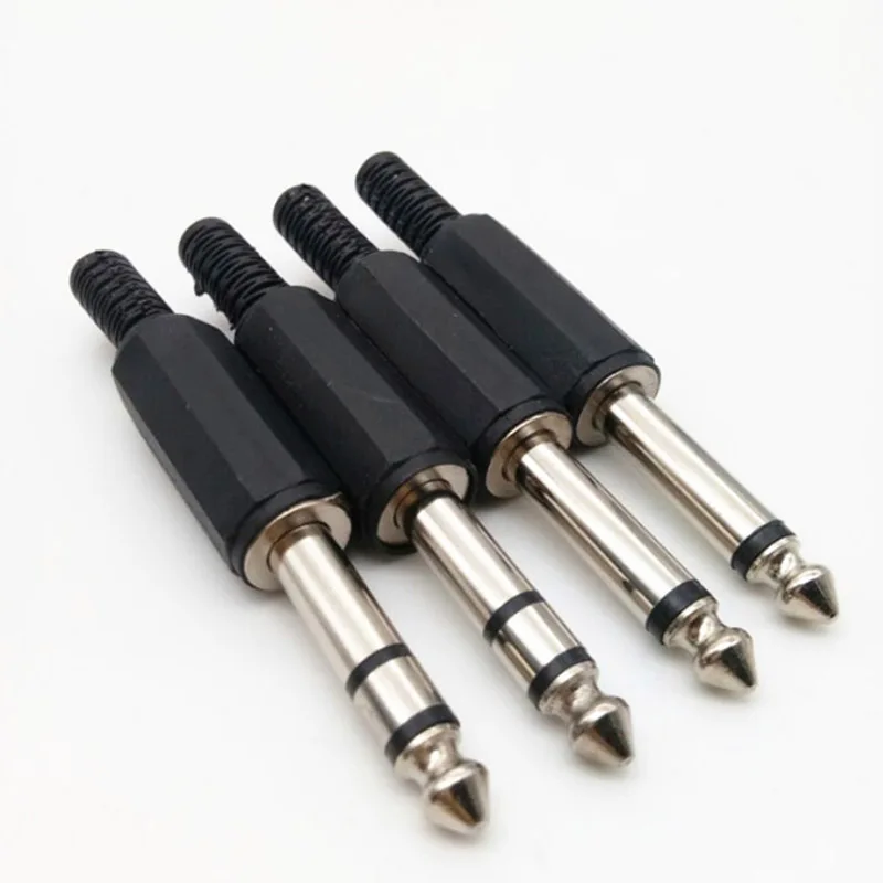 5 stücke 6,35mm Doppel Kanal Audio Jack Stecker Kopfhörer stecker 6,35mm Stereo Headset Jack Audio Kabel Verbindung terminal