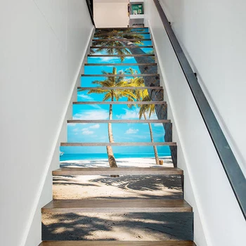 

13 Pcs Self Adhesive Tree Beautiful 3D Wallpapers Renovation PVC Stickers Stair Waterproof Home Decoration Decal Print Picture