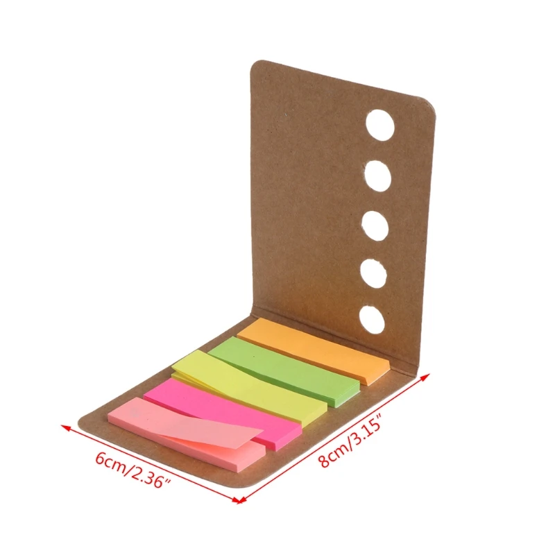 

5 Pads/Pack Kraft Paper Cover Candy Color Sticky Notes Page Marker Index Tabs