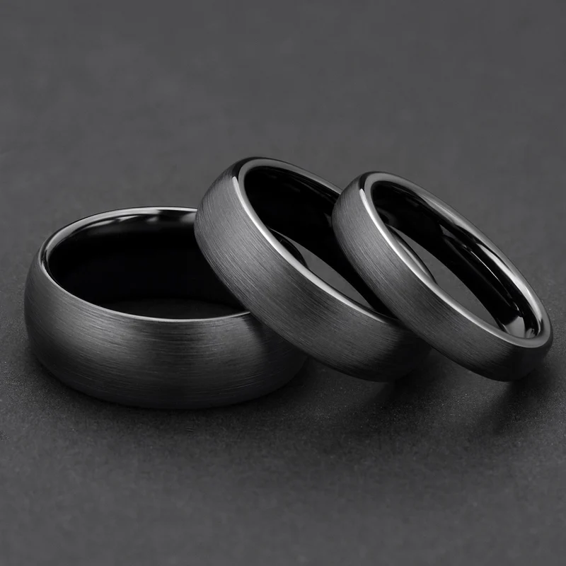 TIGRADE 2/4/6 мм черный матовый модные Керамика кольцо Для женщин Для мужчин обручальные кольца Обручение женские сандалии с ремешками ювелирные bague размера плюс для детей в возрасте от 4 до 14 лет