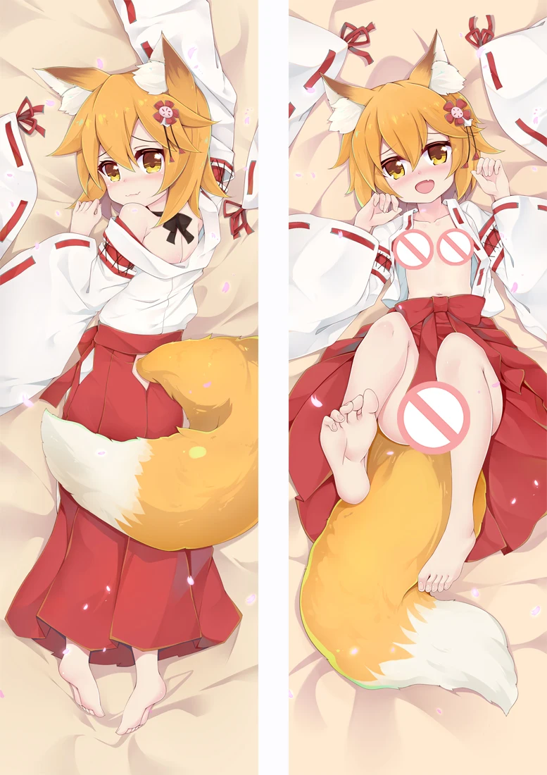 Чехол для подушки Sewayaki Kitsune no Senko san Dakimakura чехол с лисой Широ болстером Yasuko Kouenji