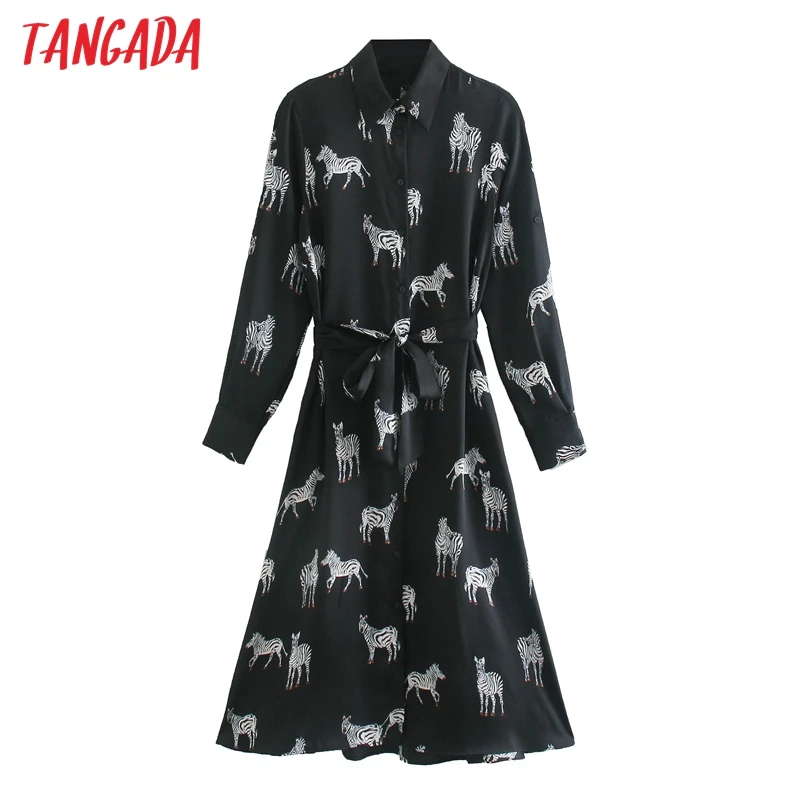 Tangada fashion women animal print dress with slash 2020 autumn Long Sleeve Ladiesmidi Dress Vestidos 3H900 Tangada fashion women animal print dress with slash 2020 autumn Long Sleeve Ladiesmidi Dress Vestidos 3H900
