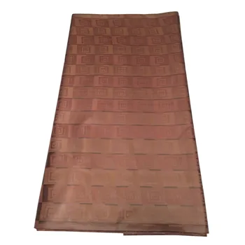

African lace fabric guinea bazin getzner Hot Sale in Brown High Quality African Bazin lace Fabric 10 Yards/lot
