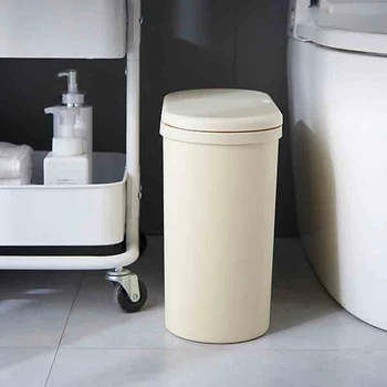 

Multifunction 10L Plastic Narrow Type Trash Can Toilet Waste Bin Dustbin Trash Bin Basket Garbage Bucket Brush Bathroom Cleaning