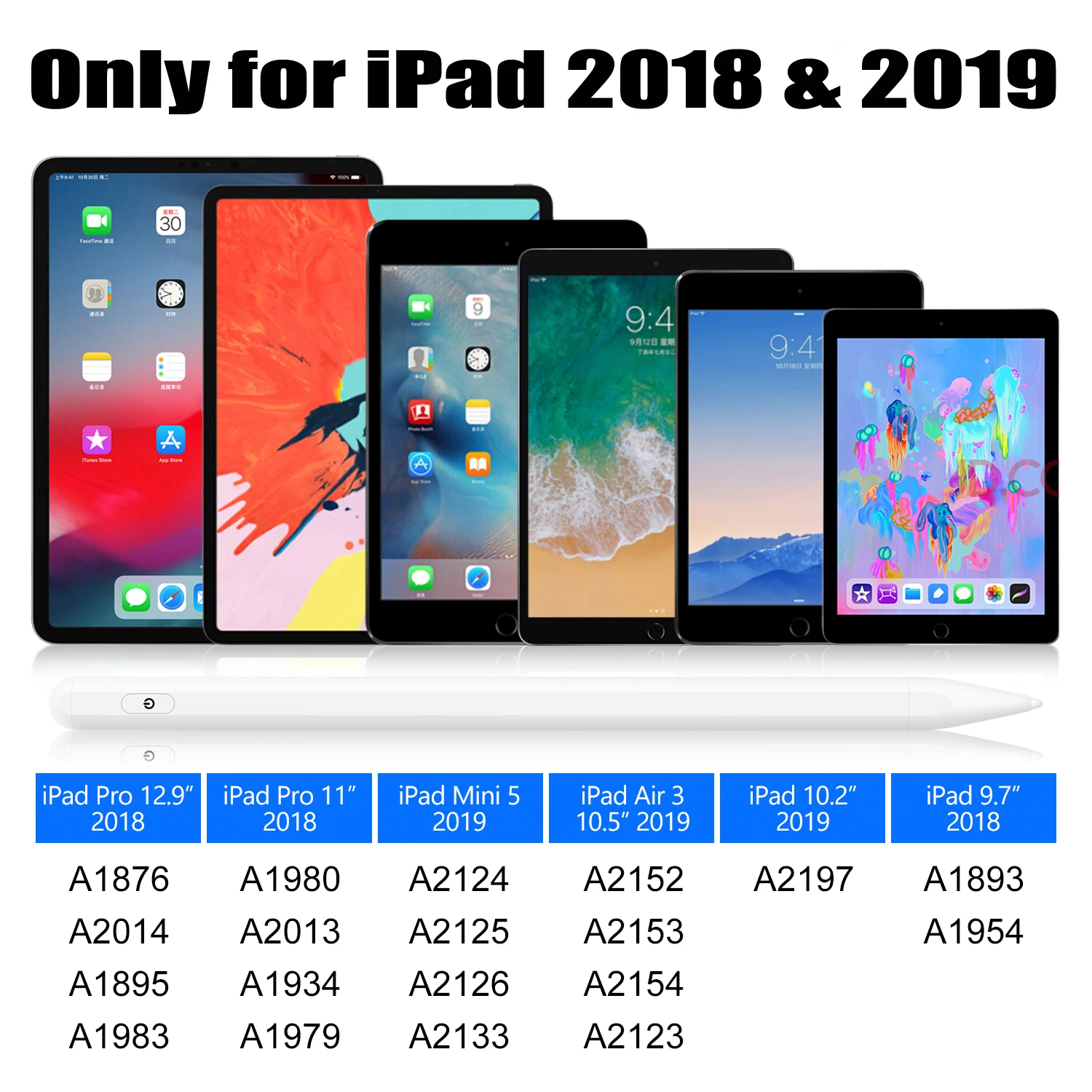 GOOJODOQ for Apple Pencil 2 for iPad Pencil Stylus Pen for iPad Pro 11 Pencil Pro 12.9 /9.7 2018 2019 Mini 5 with Palm Rejection GOOJODOQ for Apple Pencil 2 for iPad Pencil Stylus Pen for iPad Pro 11 Pencil Pro 12.9 /9.7 2018 2019 Mini 5 with Palm Rejection