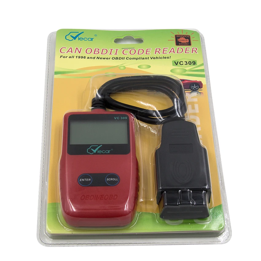 Viecar VC309 OBDII диагностический сканер EOBD VC 309 лучше, чем ELM327 OBD OBD2 диагностический инструмент поддержка SAE J1850 протоколы