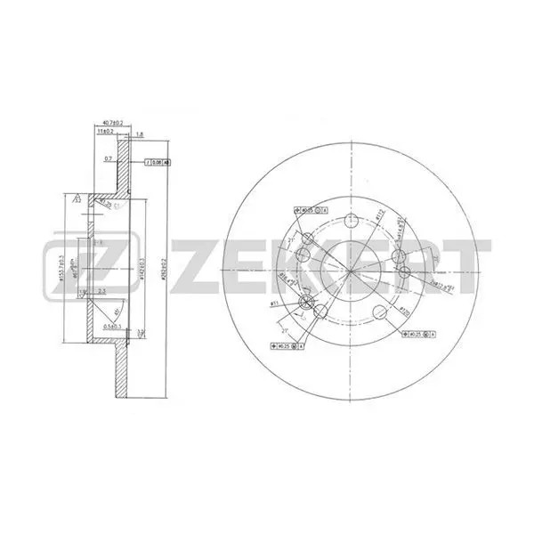 Диск торм. перед. MB 190(W201) 82 ZEKKERT bs-5768