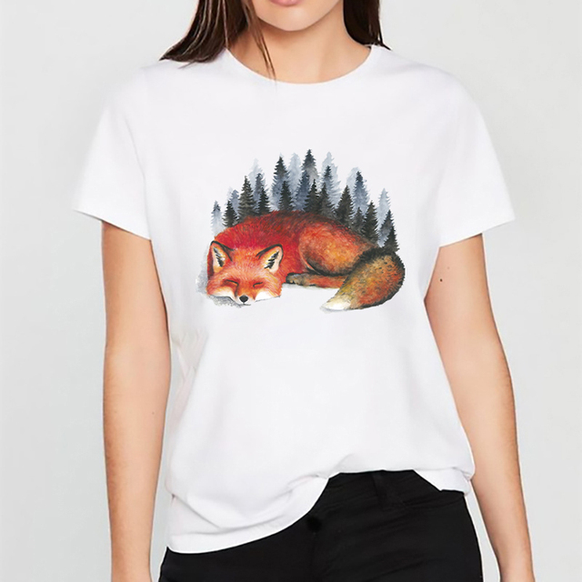 Watercolor Camiseta Anime Roupas Femininas Oversized T-shirt White Clothes Ladies Graphic Print Female O-neck Tee T-Shirt