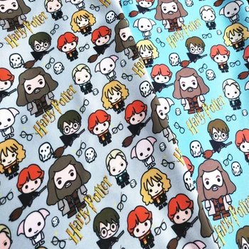

Fine Cartoon Polyester Canvas Fabric for Sofa Clever Boy Man Poter Print Polyester fabric DIY Bag Sewing Home Patchwork Pillow