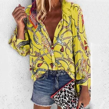 ^^Best Offers Puimentiua Women's Printed Blouses Sexy V-Neck Button Tops Long Sleeve Shirt 2019 Spring Autumn New Femme Blouse Plus Size S-5XL ^^Best Offers Puimentiua Women's Printed Blouses Sexy V-Neck Button Tops Long Sleeve Shirt 2019 Spring Autumn New Femme Blouse Plus Size S-5XL