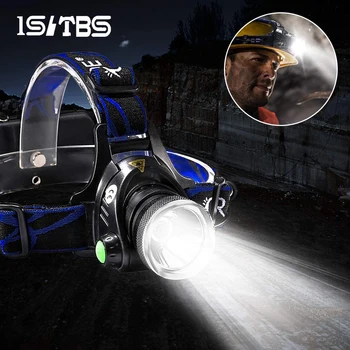 

LED Headlamp Super Bright Headlight T6/L2 Outdoors Waterproof Zoomable USB Rechargeable 18650 Battery Flashlights Camping Light