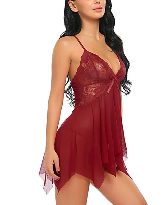 Модное женское сексуальное нижнее белье Babydoll, трико, кружевная ночная рубашка, одежда для сна