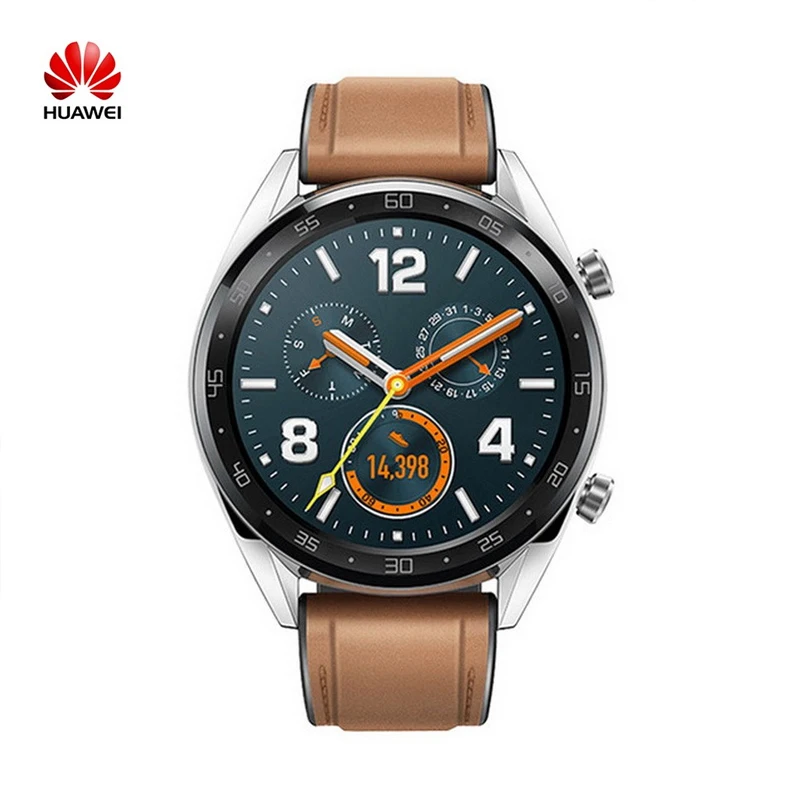 Глобальная версия HUAWEI WATCH GT Active Edition Смарт спортивные часы 1,3" AMOLED цветной экран Heartrate gps плавание бег Cycl - Цвет: Коричневый