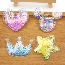 12 шт. ПВХ Звезда Корона голова мыши Прозрачный Bling bling Сердце