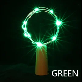 green Рождественские украшения для дома 1 м светодиодный кнопочный свет/светильники в форме винных бутылок медная проволока гирлянды год Kerst Natal Декор - Цвет: green
