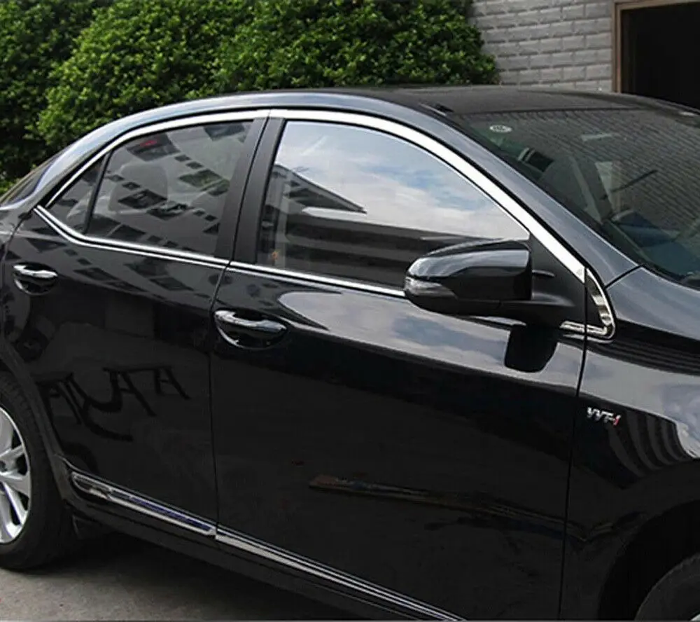 Для Toyota Corolla EX 2013- автомобиля из нержавеющей стали, пластик для окон обшивка 14 шт