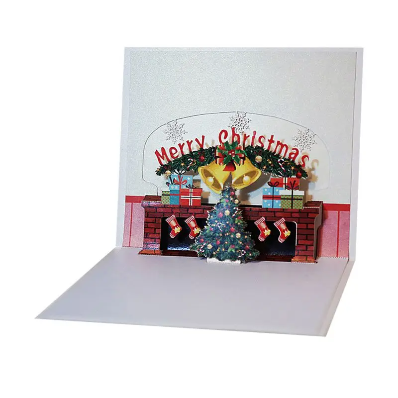 Рождественские открытки 3D всплывающие Веселый Рождественский камин ручной работы на заказ поздравительные открытки Рождественские