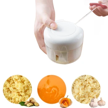 

Manual Food Cutter Processor Pull String Garlic Chopper Crusher Mini Hand Garlic Press Mincer Vegetable Grinder Kitchen Tools