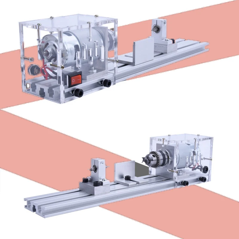 

Mini DIY woodworking lathe grinding and polishing drilling tools 24DC 80W micro small lathe 0.6-6MM