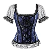 caudatus bustier corset tops for women with sleeves lace up brocade shoulder strap corselet overbust corset vest plus size ► Photo 1/5