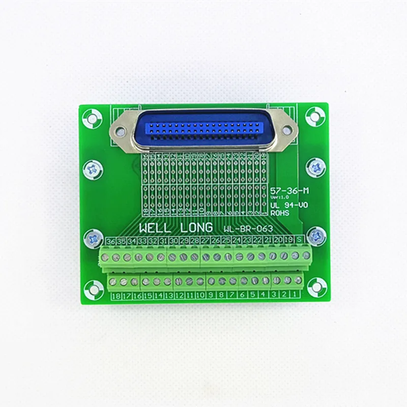 57 серия 36-Pin 0,08" вертикальный Штекерный штыревой разъем разъемной платы