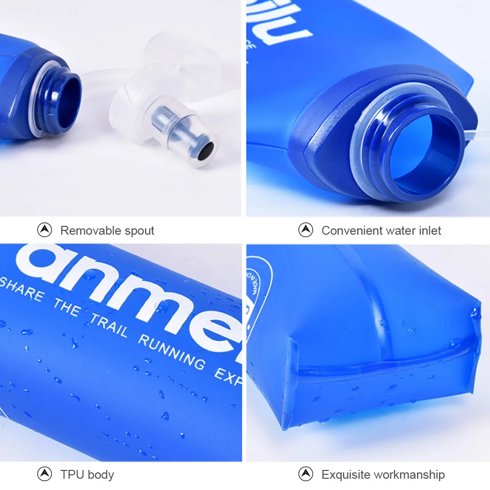 New 500/250ML Collapsible Water Bottle Reusable Drinking Water Bottle Anti Leakage With Straws For Travel Outdoor Sports Camping