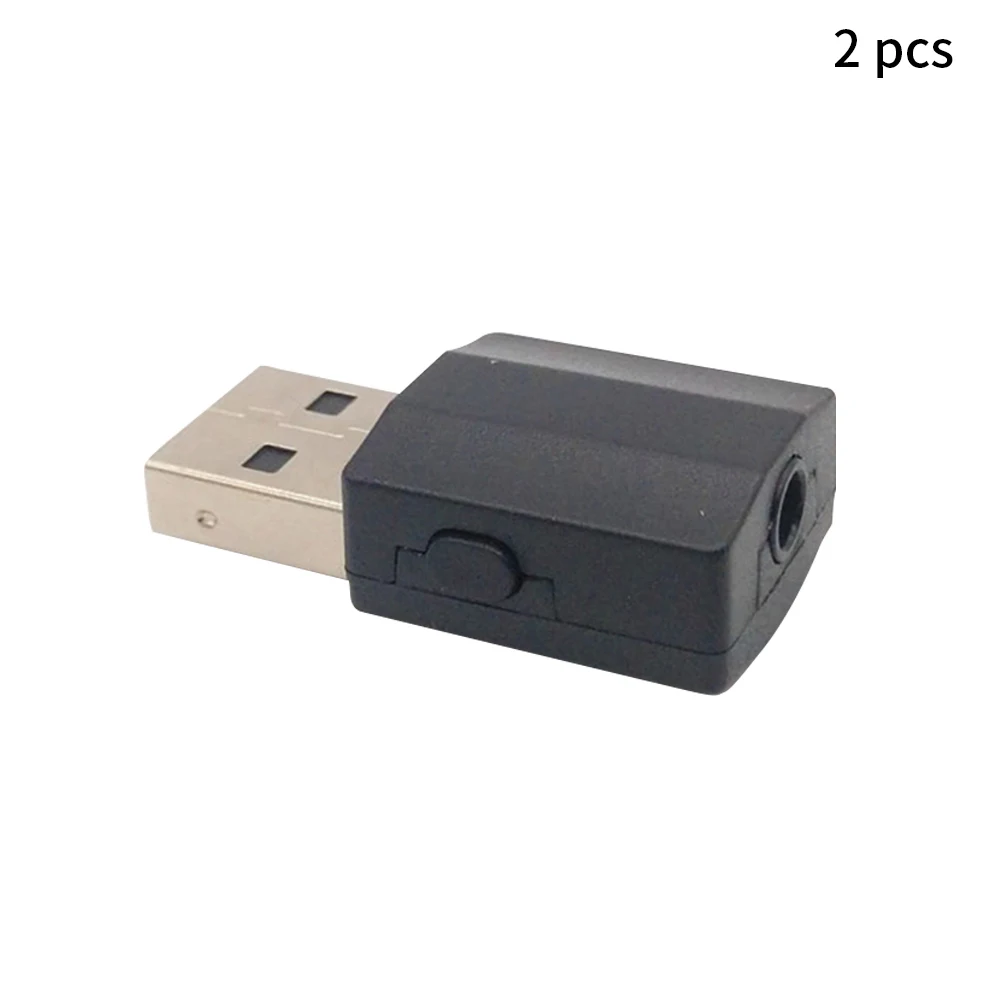 2pcs Wireless USB Switch Button 3.5mm Jack Music Transmitter Bluetooth Audio Receiver Mini Car Accessories Home 2 In 1 Stereo