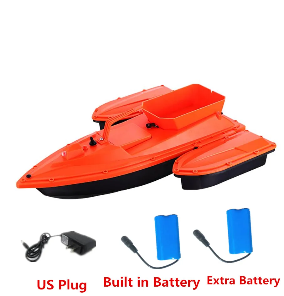 Orange US 2Battery Умный рыбацкий корабль с сильной плавучестью, 500 м, на радиоуправлении, 2,4 г, 3 часа, Автоматическая коррекция хода, радиоуправляемая приманка, лодка, корабль - Цвет: Orange US 2Battery