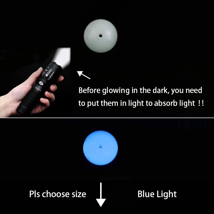 Blue Light 10 шт фосфоресцирующие светящиеся шариковые бусины ночной светится в темноте бусины с отверстием для DIY медальон браслет Хэллоуин ювелирные изделия - Цвет: Blue Light